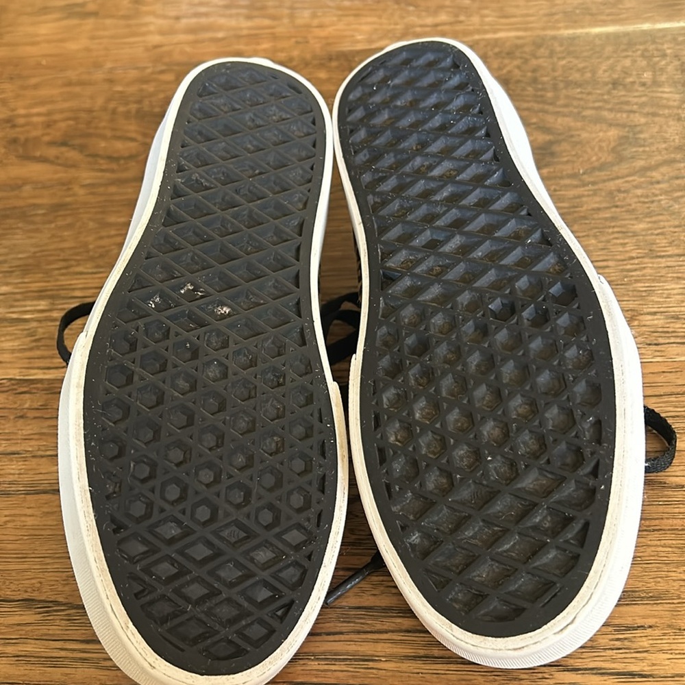 Vans Black and Leopard Print Kids Sneakers - Picture 2 of 5